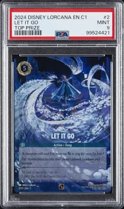 2024 DISNEY LORCANA EN C1-LORCANA CHALLENGE PROMO TOP PRIZE #2 LET IT GO PSA 9 - Image 1