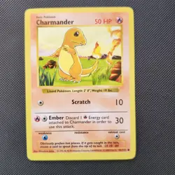 Pokemon Card Charmander Shadowless Base Set Common 46/102 Near Mint - Image 1