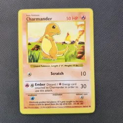 Pokemon Card Charmander Shadowless Base Set Common 46/102 Near Mint - Image 2