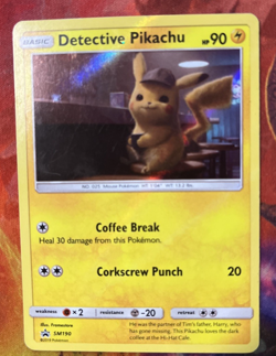 Detective Pikachu Movie Promo Holo SM190 Pokemon Card MP - Image 1