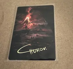 MTG Valley of Gorgoroth (Wasteland) Art Card Gold Stamped LOTR Magic - Image 1