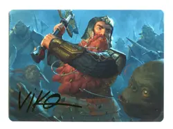 Gimli Counter of Kills Gold-Stamped Signature Art Series Crimpled Card MTG LotR - Image 1