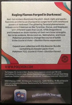 Pokemon Scarlet & Violet Obsidian Flames Booster Bundle Sealed *6 PACKS* English - Image 2