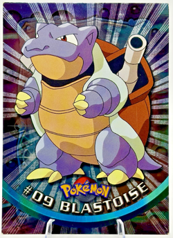 1999 Pokemon Topps TV Animation Blastoise Silver Holo Foil #09 Black Logo LP - Image 1