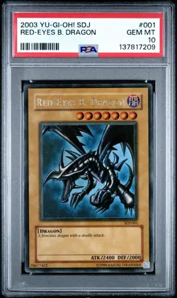 2003 Yu-Gi-Oh! Red-Eyes B. Dragon SDJ-001 PSA 10 Starter Deck Joey Original - Image 1
