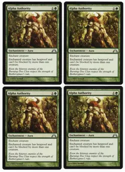 Alpha Authority x4 4x 2013 Gatecrash PLAYSET Green Unc Enchantment MTG NM AZ1 - Image 1