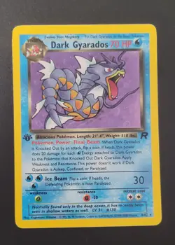 Pokemon Dark Gyarados 8/82 Team Rocket Holo LP 1st Ed. - Image 1