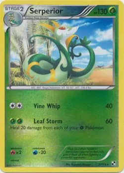 Pokemon TCG Serperior 5/114 Reverse Holo Black & White Base Set LP - Image 1