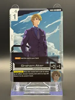 Gundam Card Game GD03-098 Graham Aker R Foil Steel Requiem - Image 1