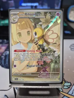 Pokemon TCG Journey Together Lillie's Ribombee Illustration Card 164/159 Rare - Image 1