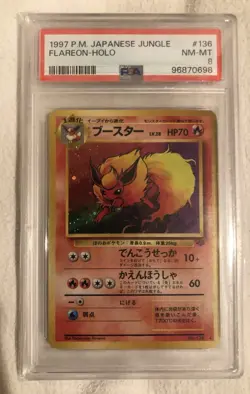 Graded Pokemon - 1997 Japanese Jungle Flareon Holo PSA 8 Near-Mint No. 136 - Image 1