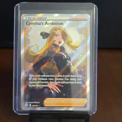 Pokemon Cynthia's Ambition Trainer Full Art Ultra Rare Holo 169/172 - Image 1