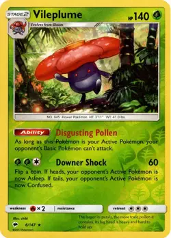 Vileplume 6/147 Reverse Holo | Burning Shadows | Pokemon Card - Image 1