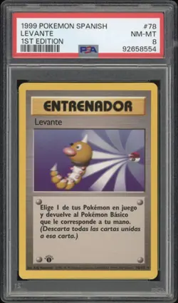 1999 Pokemon SPANISH 1st Edition Base Set Levante-Scoop Up 78/102 PSA 8 NM-MT - Image 1