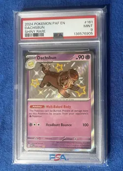 Shiny Rare - Dachsbun Pokemon Scarlet & Violet Paldean Fates PAF #161 PSA 9 - Image 1