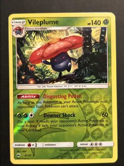 Vileplume - Reverse Holo - Burning Shadows 6/147 Pokemon TCG Card - NM - Image 1