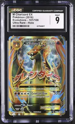 CGC 9 MINT M Charizard EX 2016 Evolutions 101/108 Ultra Rare Holo Pokemon Card - Image 1