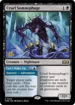 Cruel Somnophage // Can't Wake Up [Wilds of Eldraine Prerelease Promos] Foil Ne - Image 1