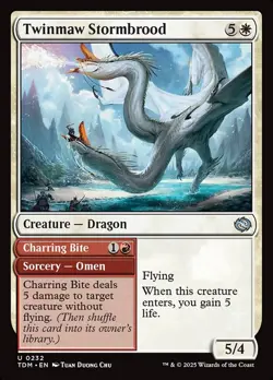 Twinmaw Stormbrood // Charring Bite Foil (232) Tarkir: Dragonstorm TDM MTG Magic - Image 1