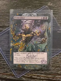 Dismember ONE OF A KIND MTG Magic the Gathering Altered Unkown Artist "RK" - Image 1
