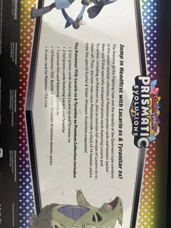 Pokemon TCG Prismatic Evolutions Lucario Ex + Tyranitar Ex Premium Collection - Image 2
