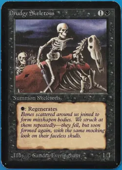Drudge Skeletons Alpha PLD Black Common MAGIC MTG CARD (ID# 508777) ABUGames - Image 1