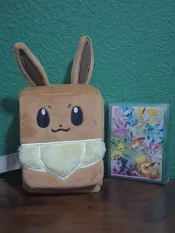 Evee Plush Deck Box With 6 Unopened ETB Card Sleeves - Image 1