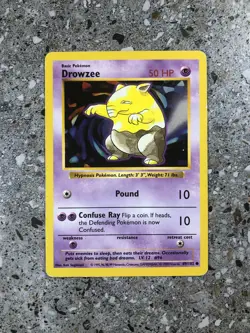 Pokemon TCG Cards SHADOWLESS Base Set Drowzee 49/102 LP - Image 1