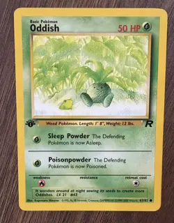 Pokemon TCG Oddish (Team Rocket) 63/82 1st Edition Vintage LP - Image 1