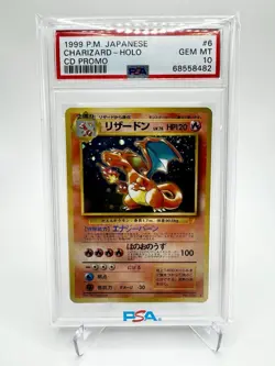 1999 POKEMON JAPANESE CD PROMO #6 CHARIZARD-HOLO PSA 10 - Image 1