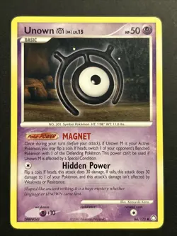 Pokemon TCG - Unown [M] LV.15 66/123 Diamond & Pearl Mysterious Treasures LP - Image 1
