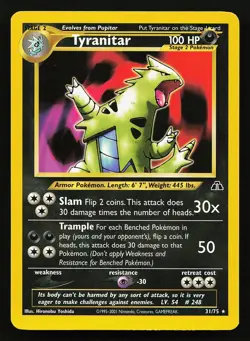 Tyranitar 31/75 Rare Neo Discovery Pokemon Card - Image 1
