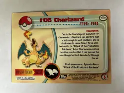 Topps Charizard #06 Foil Pokemon Card From 1999 TV Animation Series 1 Set NM - Image 2