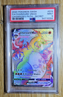 2020 Pokemon Sword & Shield 074/073 Charizard Vmax Secret Rare - PSA 9 - Image 1