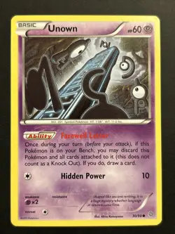 Pokemon TCG Unown Ancient Origins 30/98 Regular Common LP - Image 1