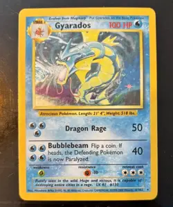 Pokemon Gyarados Base Set 1999-2000 4th Print Holo Rare 6/102 UK Print L Played - Image 1