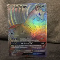 Pokemon TCG Lapras GX 151/149 Sun & Moon Base Set Rainbow Secret Rare Card - Image 1