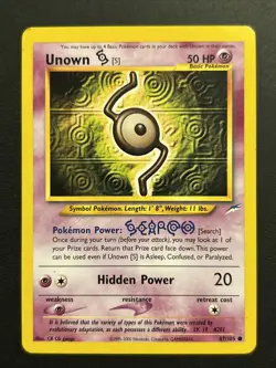 Unown S 87/105 Neo Destiny - Common Pokemon TCG Card - NM/LP - Image 1