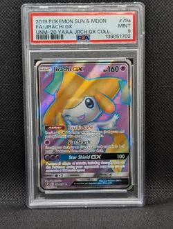 PSA 9 2019 Pokemon Sun & Moon Unified Minds Jirachi GX 79a Full Art - Image 1