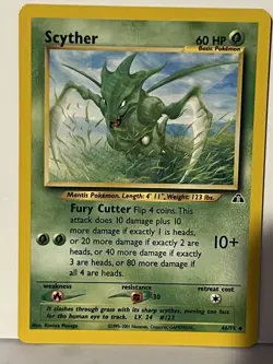 Scyther 46/75 Non Holo Neo Discovery NM Pokemon Fast Ship - Image 1