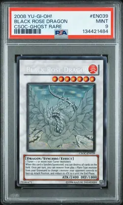 Yu-Gi-Oh Black Rose Dragon CSOC-EN039 Ghost Rare Graded 9 PSA - Image 1