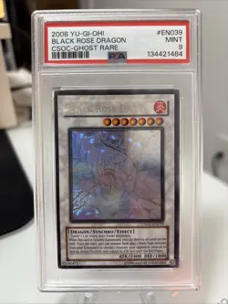 Yu-Gi-Oh Black Rose Dragon CSOC-EN039 Ghost Rare Graded 9 PSA - Image 3