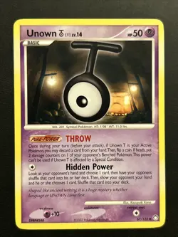 Unown [T] Pokemon Card Level 14 2007 67/123 Regular LP - Image 1