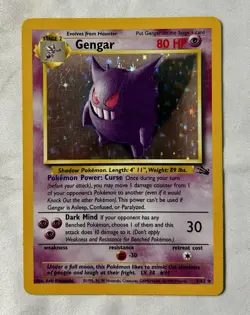 Pokemon TCG Gengar Holo Rare 5/62 Fossil 1999 (LP+) - Image 1