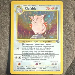 Pokemon TCG Clefable Jungle 1/64 Holo Rare 1999 70 HP English Stage 1 - Image 1