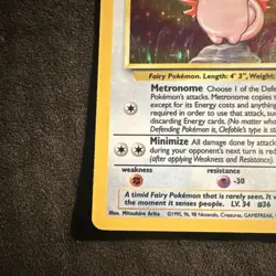 Pokemon TCG Clefable Jungle 1/64 Holo Rare 1999 70 HP English Stage 1 - Image 5