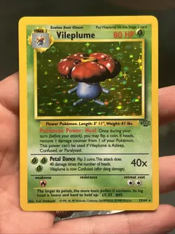 Pokemon TCG Vileplume Holo Rare Jungle 15/64 1999 WOTC- LP - Image 1