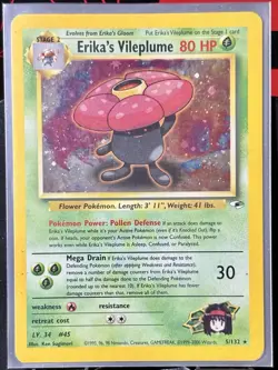 Erika's Vileplume - HOLO - Pokemon TCG - Gym Heroes - 5/132 - RARE ~ LP - Image 2