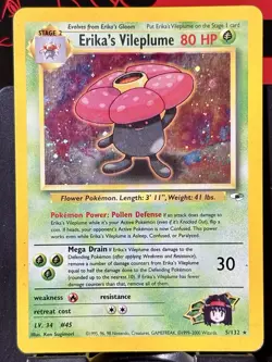 Erika's Vileplume - HOLO - Pokemon TCG - Gym Heroes - 5/132 - RARE ~ LP - Image 3