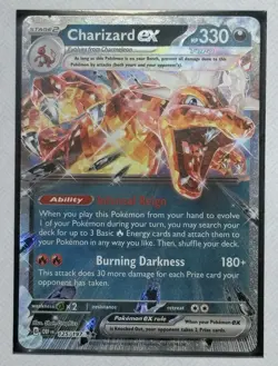 Charizard Ex Holo Pokemon Card OBF 125/197 Sv03: Obsidian Flames - Image 1